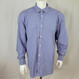 Jeremy Argyle NYC Blue and Pink Plaid Button Down Long Sleeve Shirt‎ Size XXL